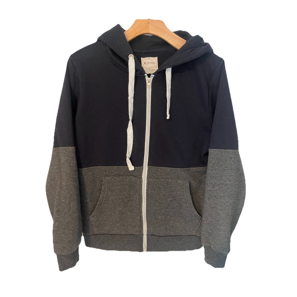 Doublju Hoodie Women's Size Medium Blue Gray Full Zip Jacket